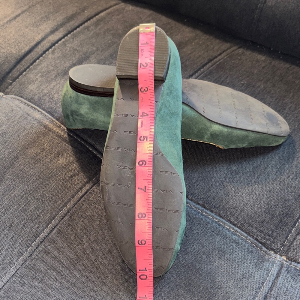 Via Spiga Green Suede Loafers - Picture 8 of 9